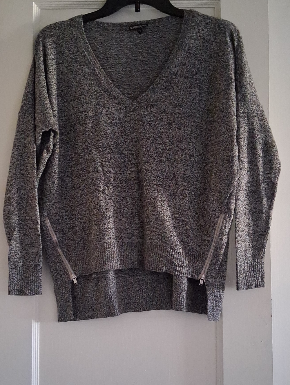 Express Gray V-neck  Sweater